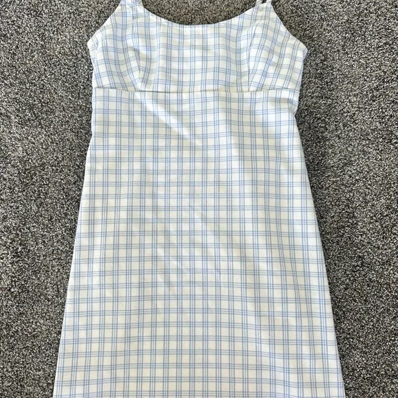 brandy melville blue plaid dress Maaji Cobalt Blue Remi V Midi Dress SM / Blue